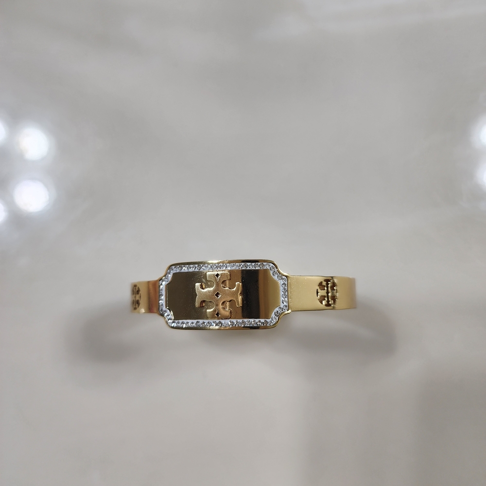 Tory Burch Gold and Silver Logo Bracelet